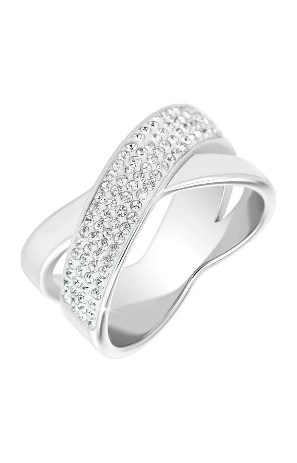 Bague – Acier inoxydable & cristaux – Argenté