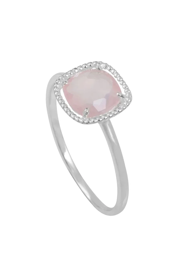 Bague – Argent 925/000 & quartz rose