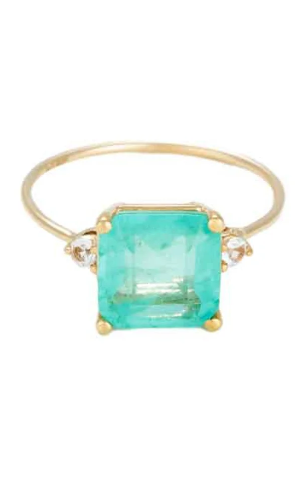Bague Espoir – Or jaune 375/1000 & quartz & topaze bleue