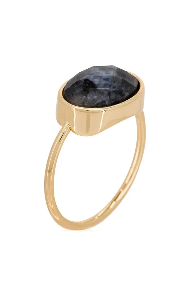 Bague Lisa – Labradorite – Doré