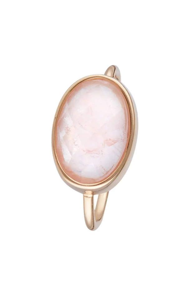 Bague Lisa – Laiton rosé & quartz rose