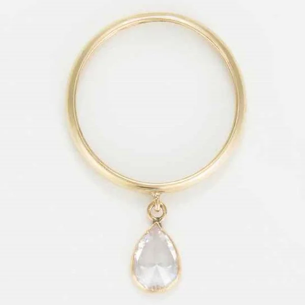 Bague Médaillon blanc – Or Jaune 375/1000 & zirconium blanc