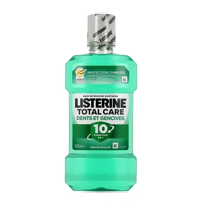 BAIN DE BOUCHE TOTAL CARE DENTS ET GENCIVES MENTHE FRAICHE SANS ALCOOL 500ML LISTERINE