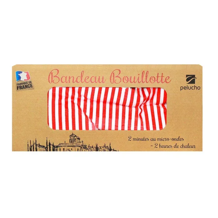Bandeau bouillotte rayé rouge et blanc