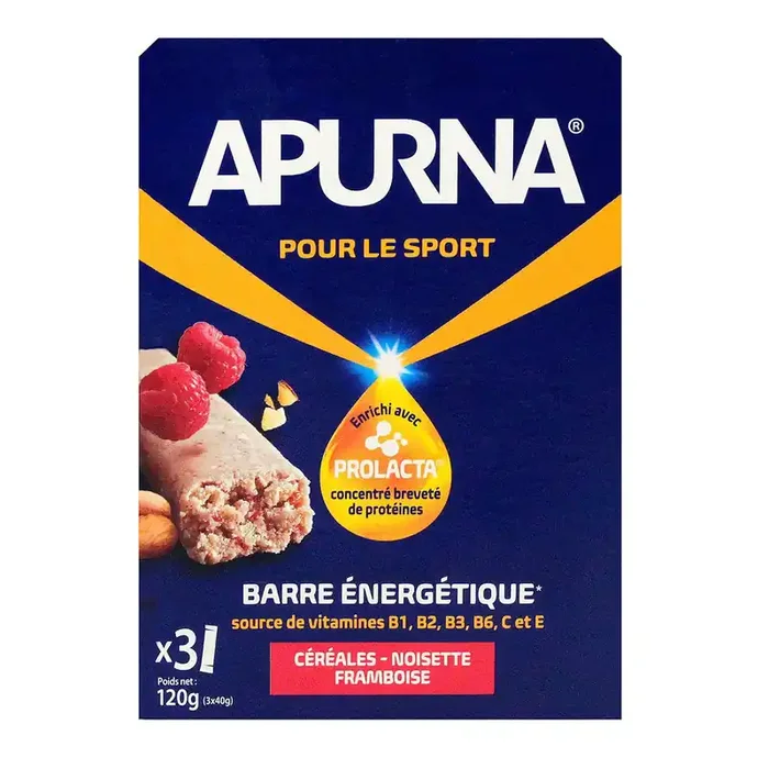 Barre céréales noisette framboise 3x40g