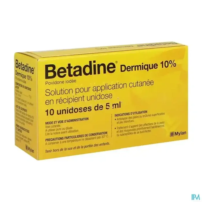 Betadine dermique 10% solution pour application cutanee 5ml 10