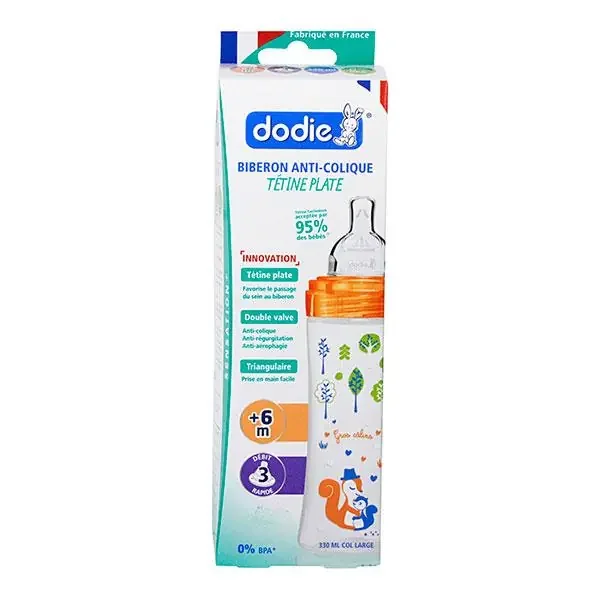 Biberon Sensation+ 2ème âge 330ml débit 3 orange forêt