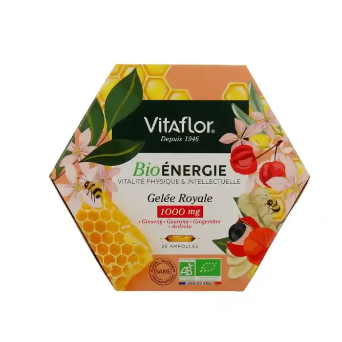 BIO ÉNERGIE GELEE ROYALE 1000MG + 20 AMPOULES VITAFLOR