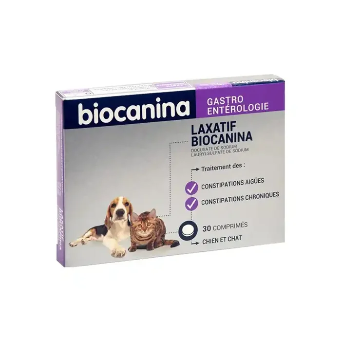 Biocanina gastroenterologie laxatif chien chat 30 comprimes