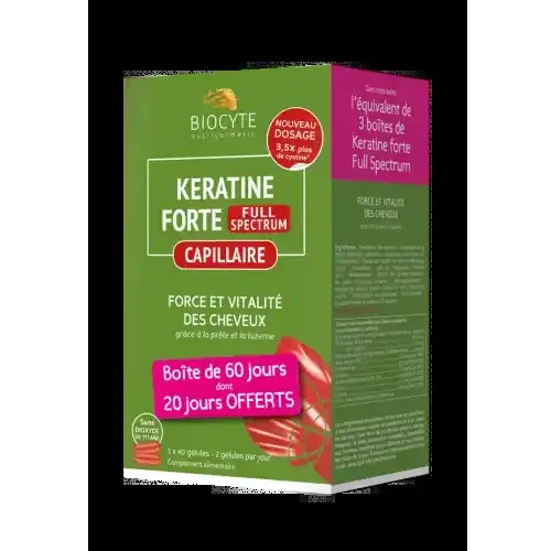 BIOCYTE KERATINE FORTE 900 mg Boost – 180 Gélules