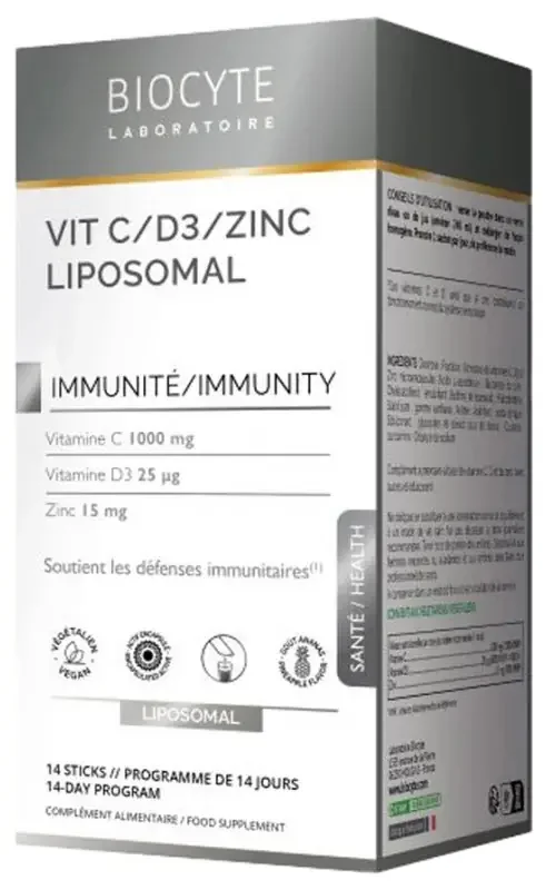 Biocyte Vitamine C-D3-Zinc Sticks – 14 sticks