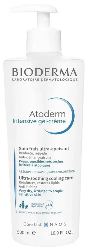 Bioderma Atoderm Gel-Crème Hydratant Anti-Démangeaisons Visage et Corps Peau Sujette à l‘Eczéma Atopique 500 ml