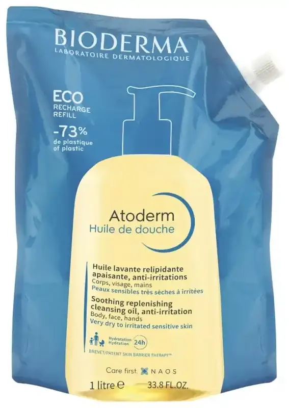Bioderma Atoderm Huile de douche Relipidante Éco-Recharge 1000 ml