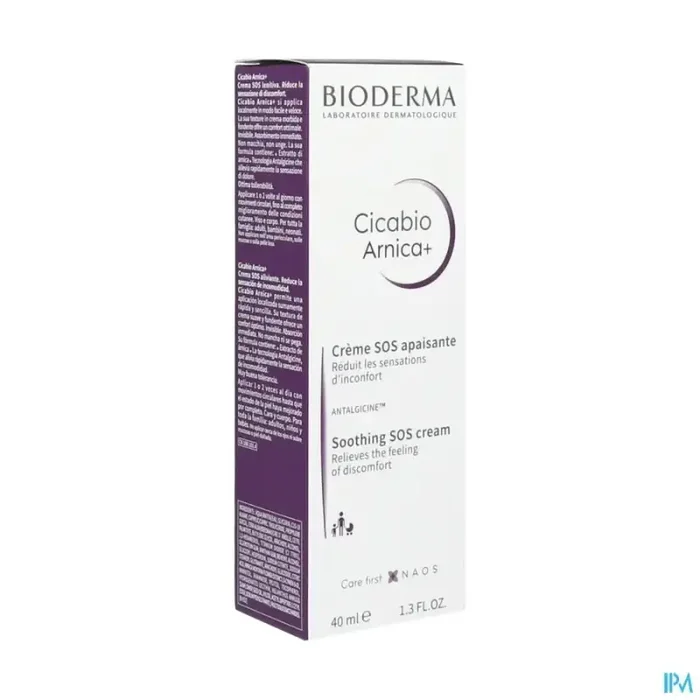 Bioderma cicabio arnica+ crème sos apaisante sans parfum 40ml