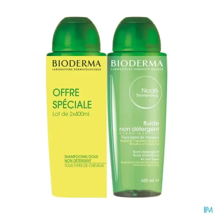 Bioderma node shampooing soin fluide 400ml x2