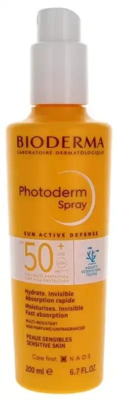 Bioderma Photoderm Spray Solaire Spf50 Invisible Peaux Sensibles 200 ml