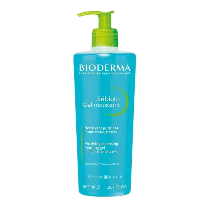 Bioderma SEBIUM – Gel Moussant Nettoyant et Purifiant – Peaux Mixtes à Grasses, 500ml