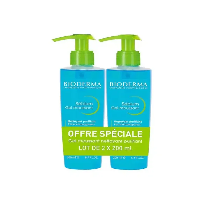 Bioderma sebium gel moussant purifiant 2 x 200ml