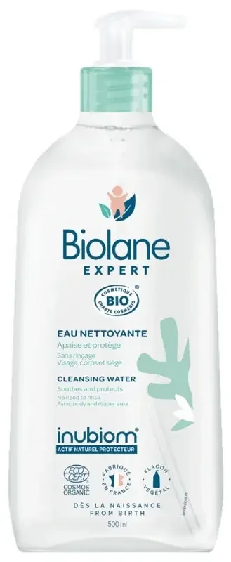 Biolane Eau Nettoyante Sans Rinçage Bio 500 ml