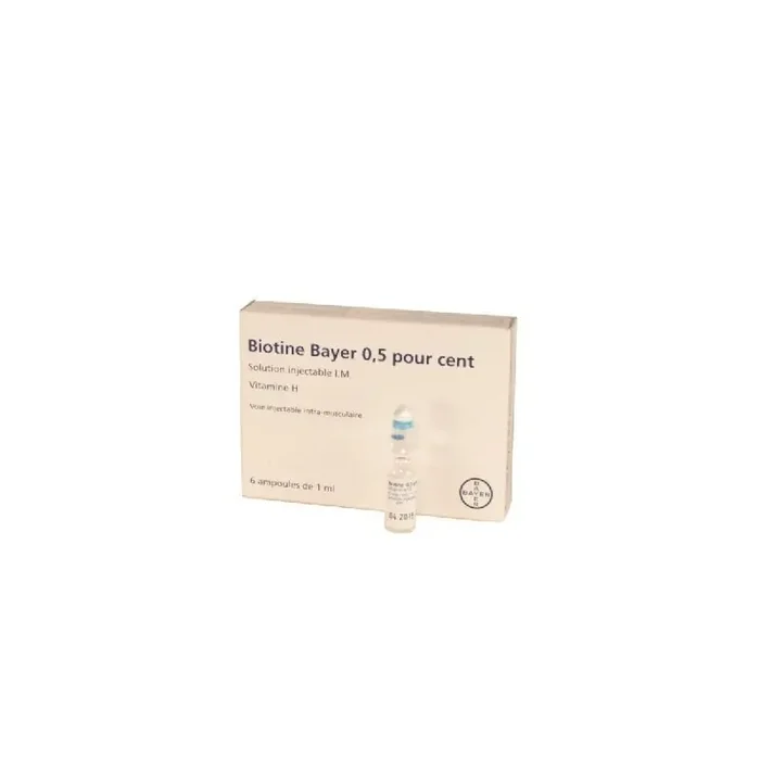 Biotine 5 mg solution injectable 6 ampoules chute de cheveux