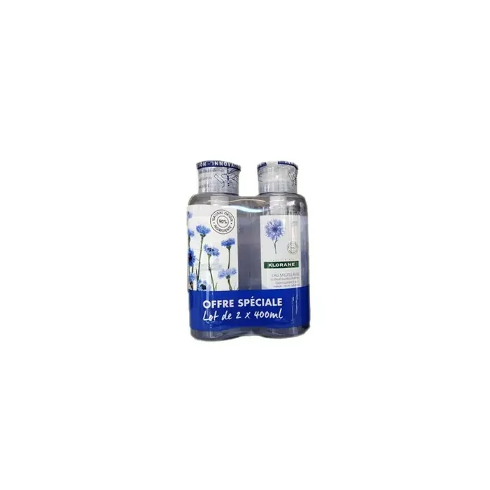 BLEUET EAU MICELLAIRE 3 EN 1 AU BLEUET APAISANT LOT DE 2 X 400ML KLORANE