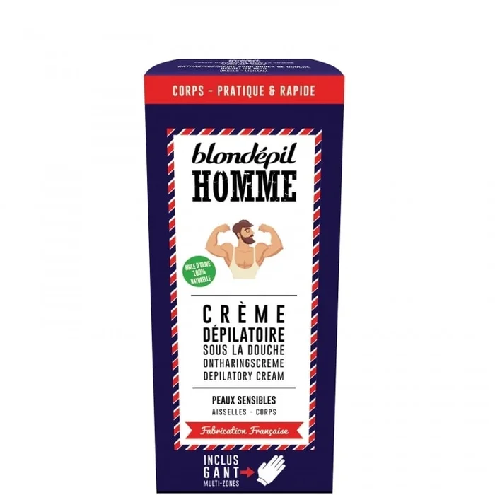 Blondépil Homme Crème Dépilatoire Sous la Douche – Peaux Sensibles Aisselles – Corps