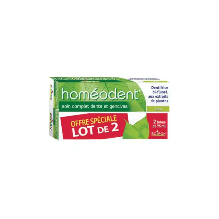 Boiron Homeodent Soin Complet Dents et Gencives Anis Lot de 2 x 75 ml