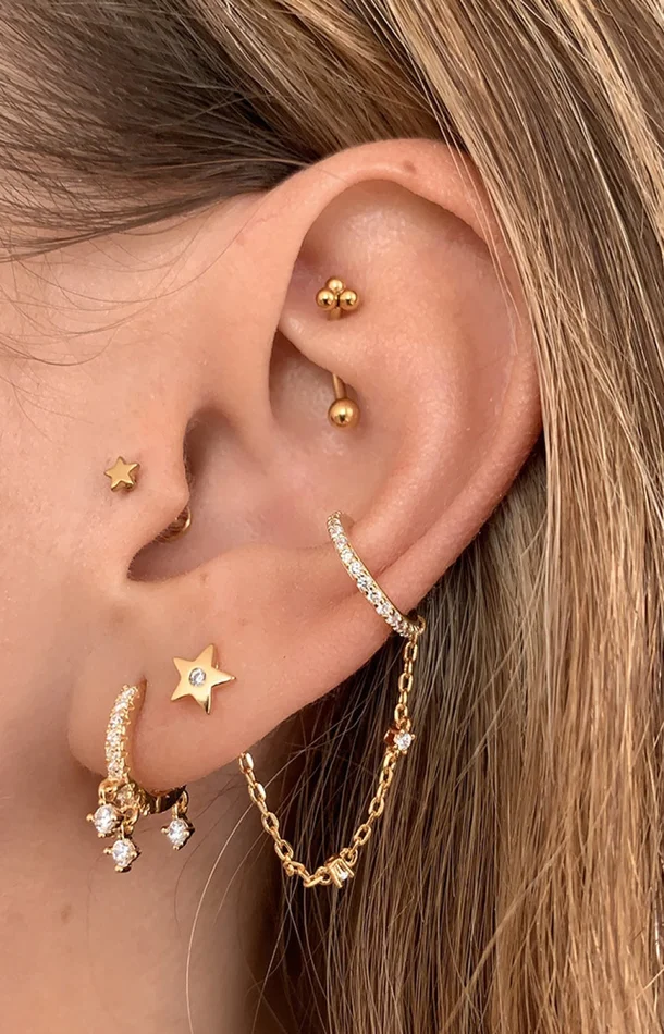 Boucle d’oreille – Eden – Laiton plaqué argent 10 microns