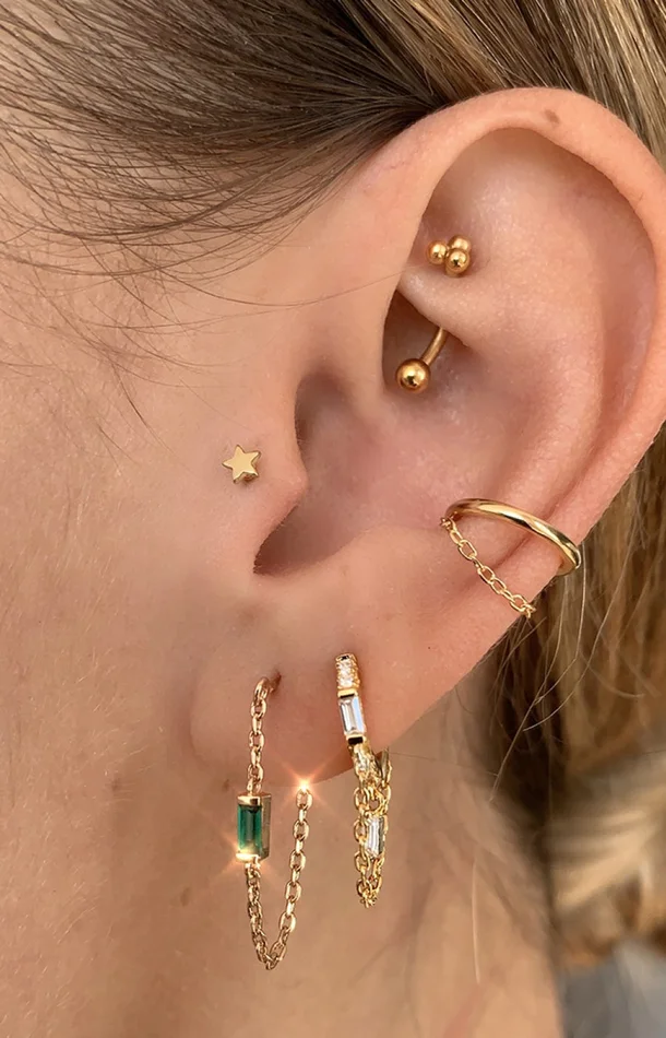 Boucle d’oreille – Flirt – Laiton plaqué argent 10 microns & strass