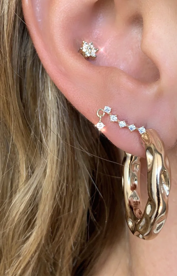 Boucle d’oreille – Hypnos – Laiton plaqué argent 10 microns