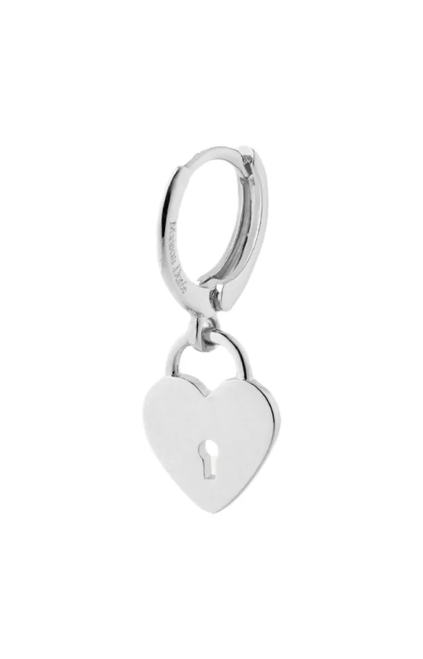 Boucle d’oreille – Petit cœur – Laiton plaqué argent 10 microns