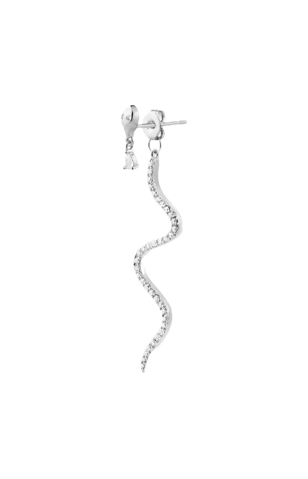 Boucle d’oreille – Savage – Laiton plaqué argent 10 microns