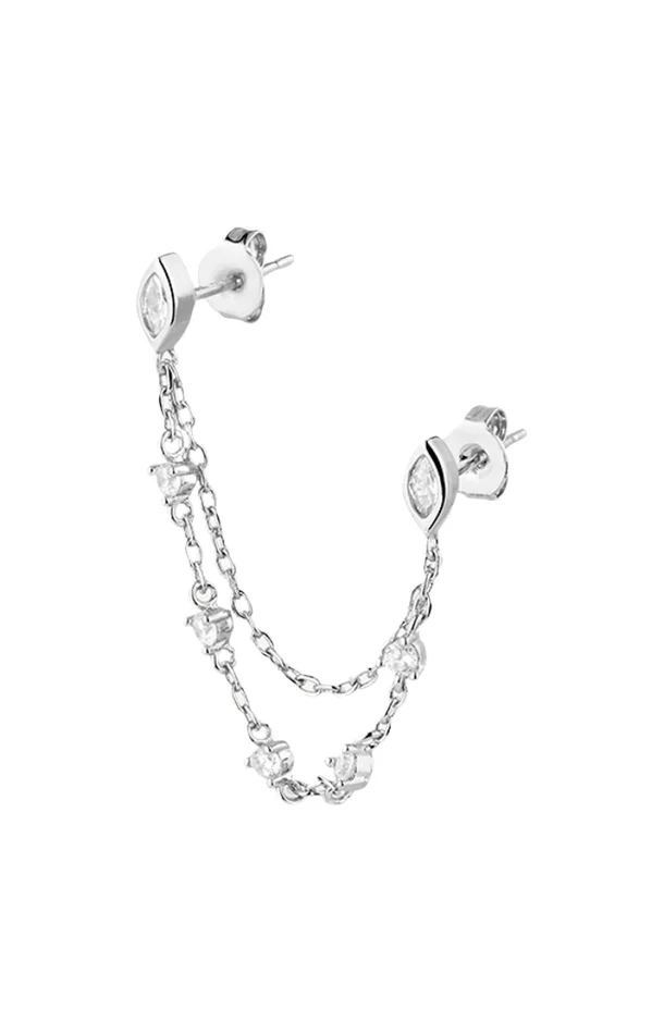 Boucle d’oreille – Teardrops – Laiton plaqué argent 10 microns
