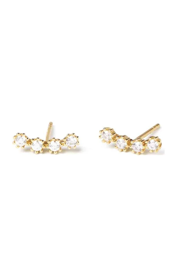 Boucles d’oreilles – Argent 925/000 plaqué or & zircons