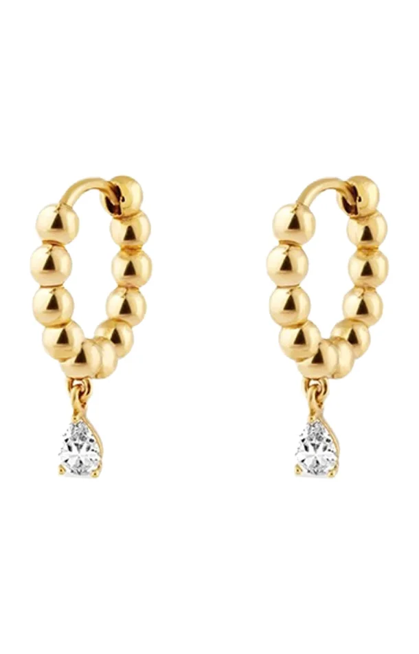 Boucles d’oreilles – Cassis créoles – Laiton doré or 1 micron