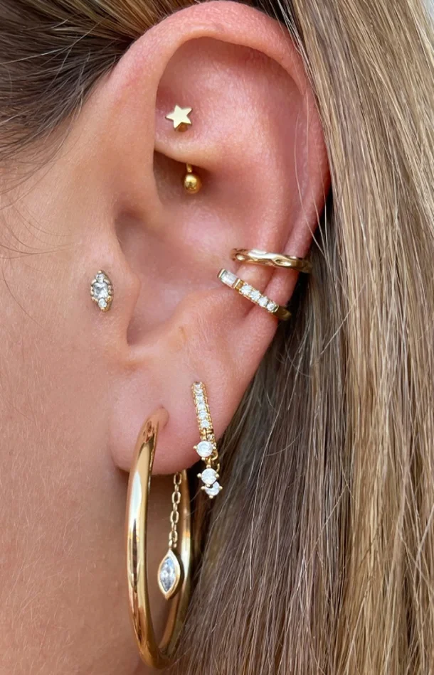 Boucles d’oreilles – Marquise – Laiton argenté