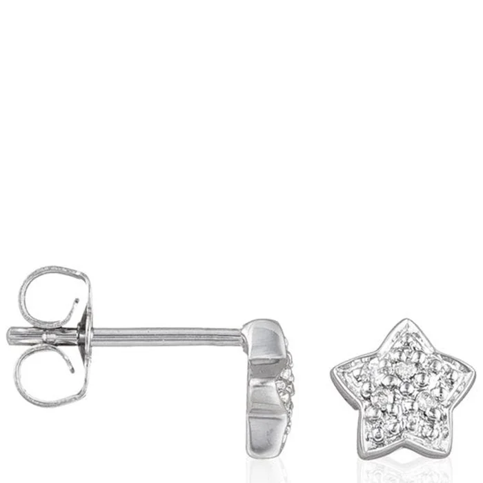 Boucles d’oreilles – Or blanc 375/1000 & diamants