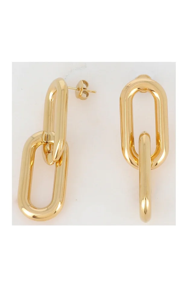 Boucles d’oreilles anneaux lisse – Acier inoxydable doré