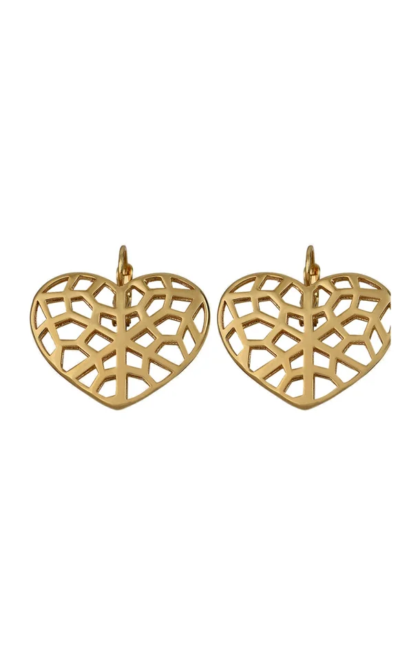 Boucles d’oreilles Cœur ajouré – Métal doré