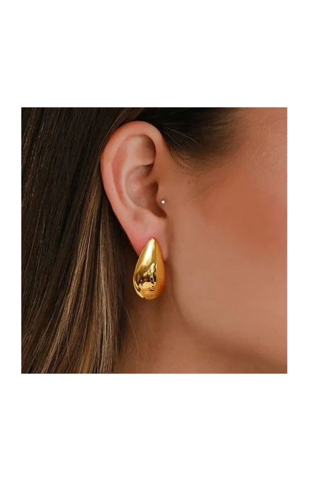 Boucles d’oreilles goutte – Laiton plaqué or