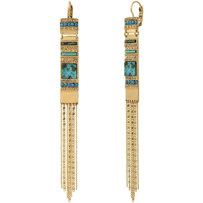 Boucles d’oreilles Mei – Métal doré à l’or jaune, rubis & perles de culture