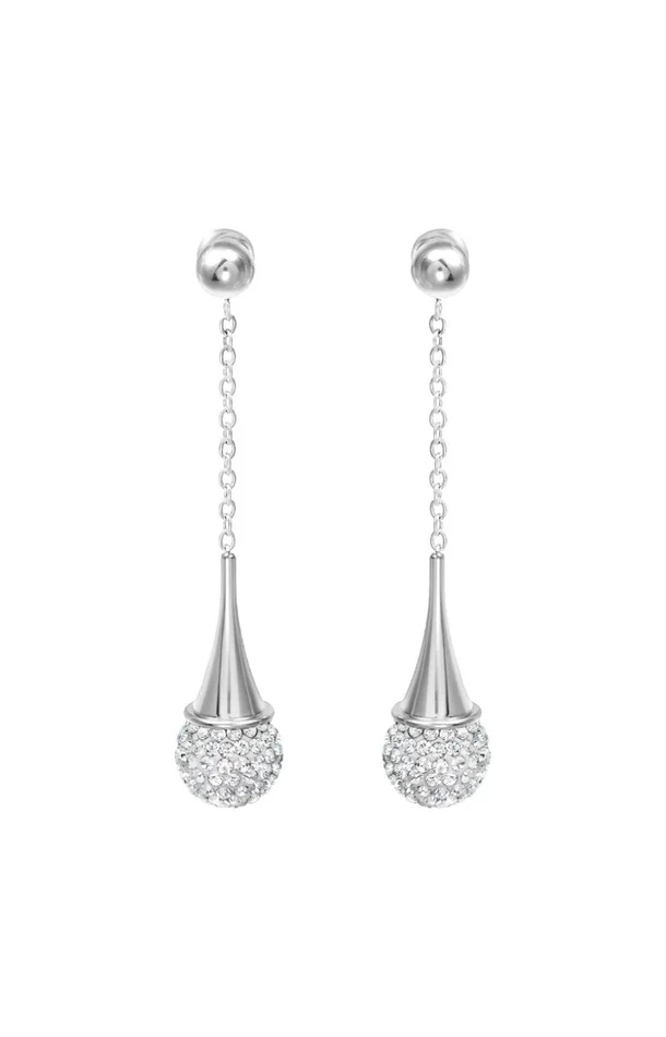 Boucles d’oreilles pendantes – Cristaux – Argenté