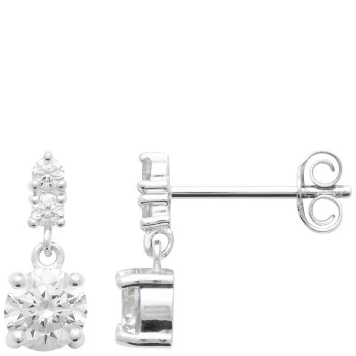 Boucles d’oreilles puces – Argent 925/1000 rhodié & oxyde de zirconium