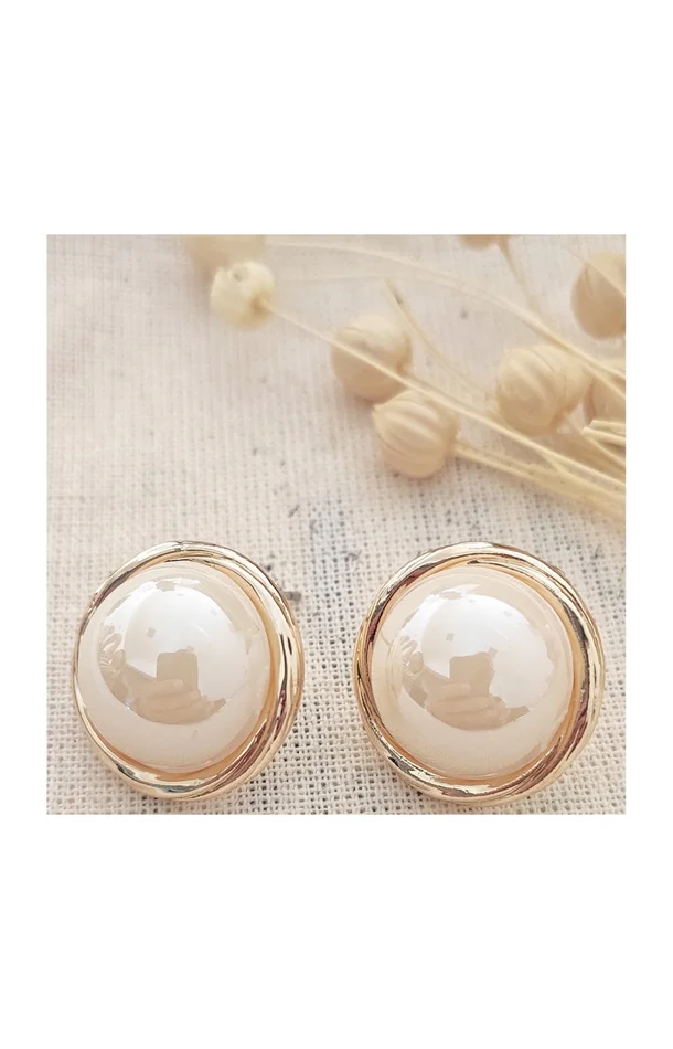 Boucles d’oreilles puces – Laiton plaqué or & perles