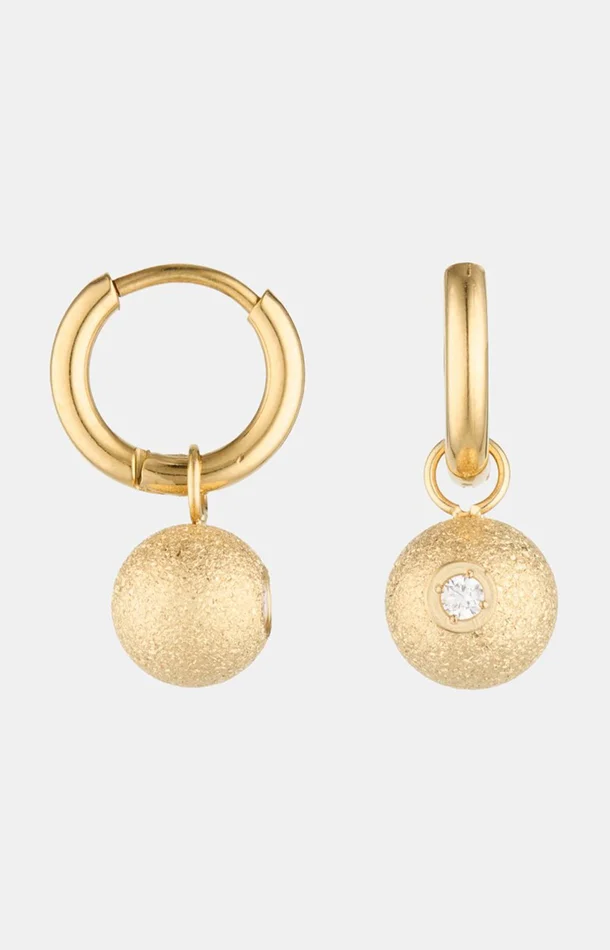 Boucles d’oreilles – Acier inoxydable & cristal – Doré