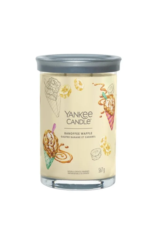 Bougie gobelet – Gaufre banane & caramel – Grand modèle – 567 g
