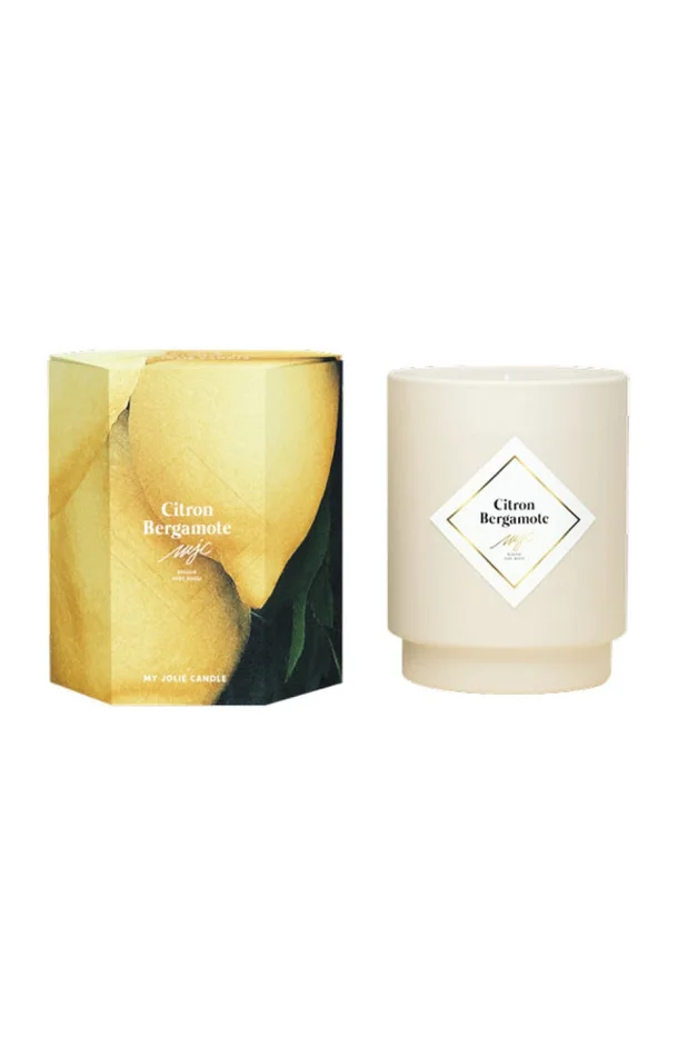 Bougie parfumée – Citron & bergamote – Collier acier inoxydable argenté – 250 g
