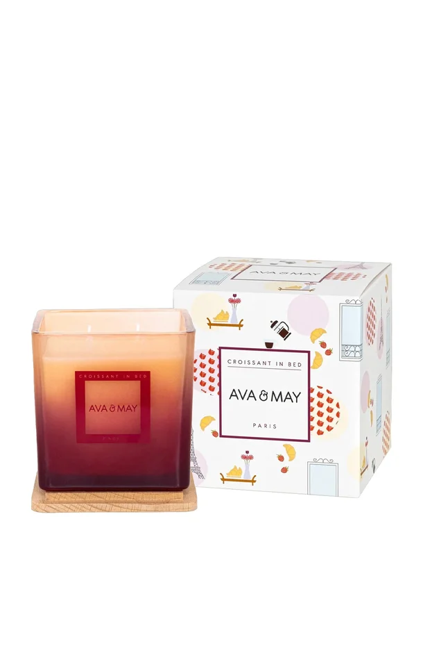Bougie parfumée – Croissant au lit – Noisette & sucre roux – 200g