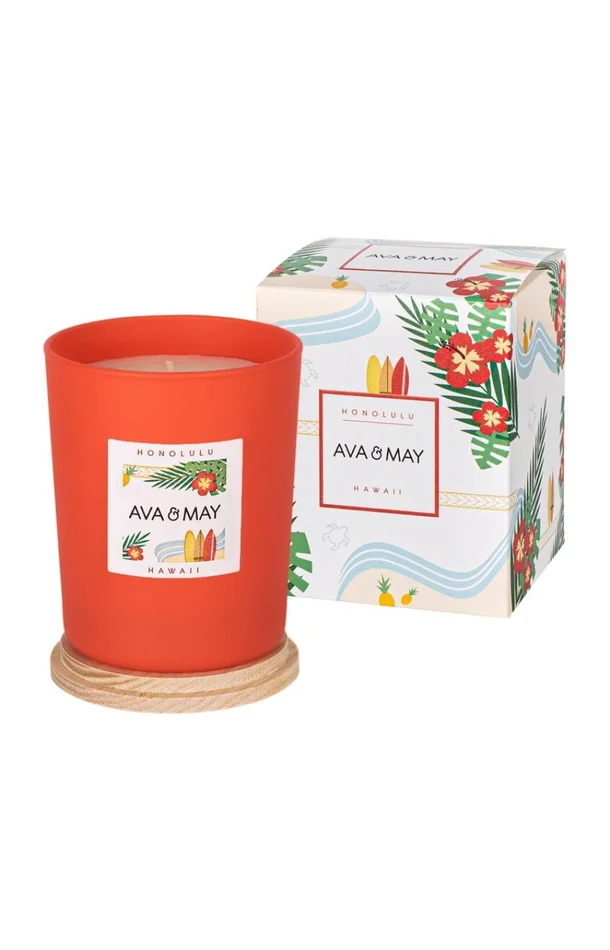 Bougie parfumée – Hawaï – Hibiscus & bergamote – 180 g