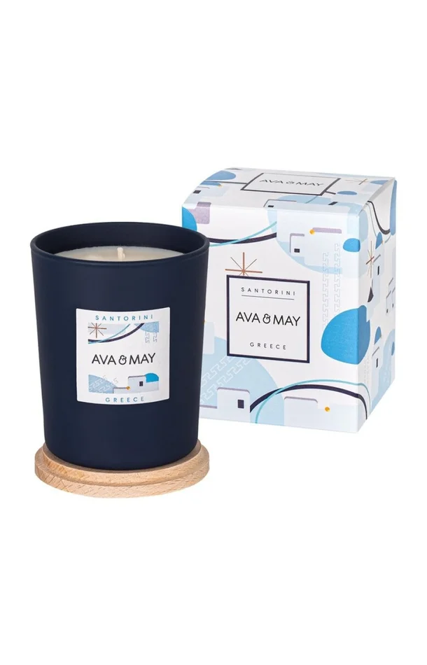 Bougie parfumée – Santorin – Fève de tonka, cèdre & romarin – 180 g